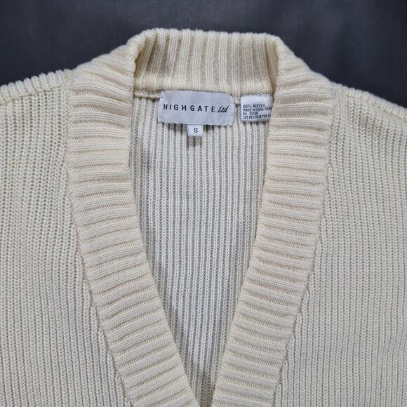 Vintage Highgate Ltd Women's Small Cardigan Sweater White Knit Long Sleeve - Picture 3 of 14
